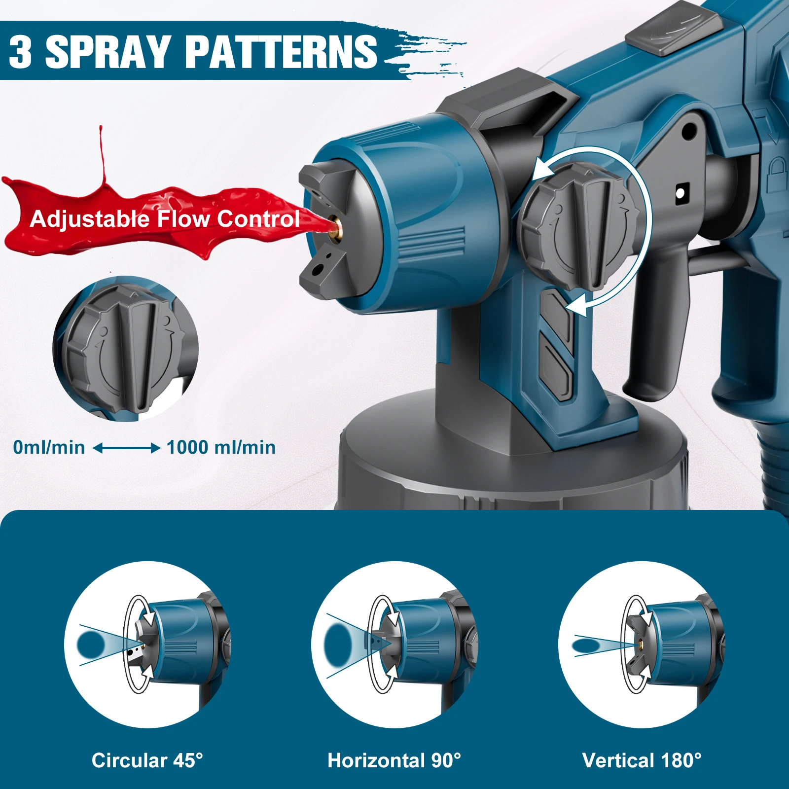 Pistola pulverizadora de pintura inalámbrica para Bosch BAT618, pulverizador de pintura portátil para el hogar con batería de 18V para aerógrafo con revestimiento de acero para muebles de automóvil