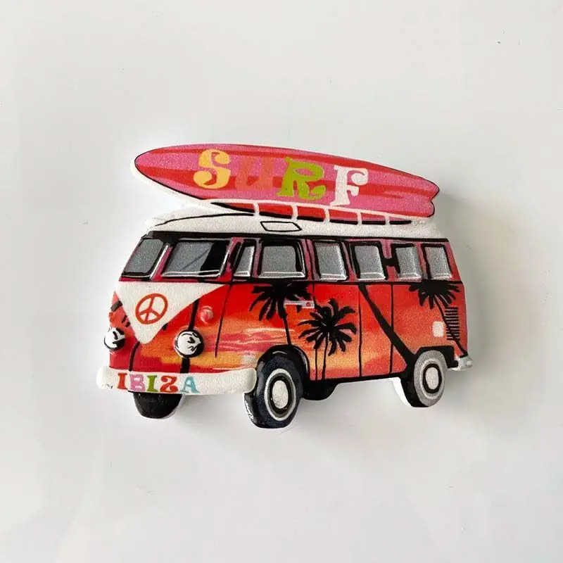 

Spain Travel Souvenirs Creative Three-Dimensional Bus Magnetic Refrigerator Stickers Home Decorations Accompanying Gifts
