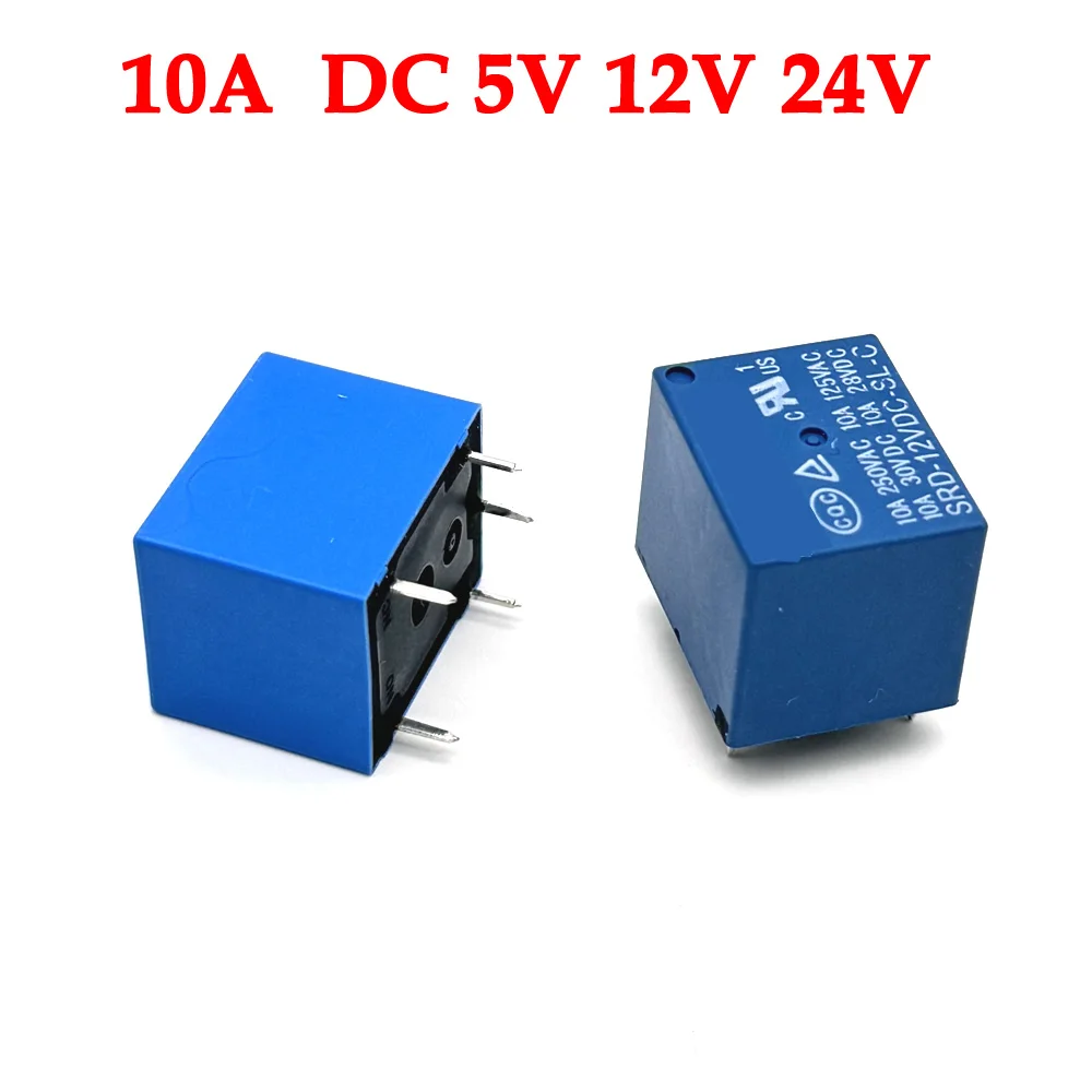 10A 5V DC Power Relay SRD-05VDC-SL-C PCB Type SRD-05 12 24V DC-SL-C