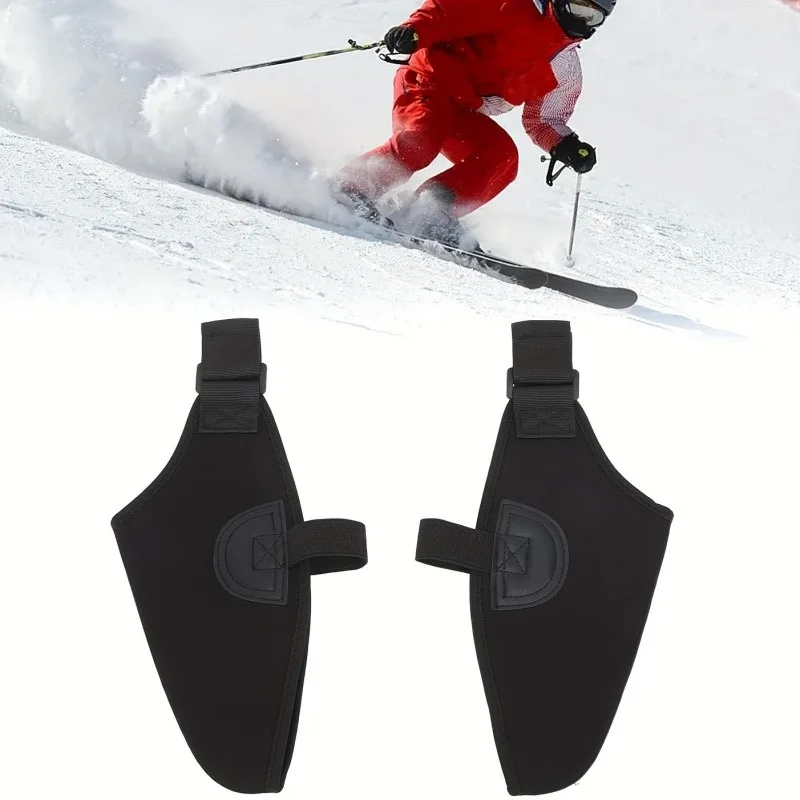 

1Pair Ouble Ski Shoe Cover Waterproof Warm Shoe Cover Black Snow Boot Cover Protection Help Retain Up To Plus20 Degrees