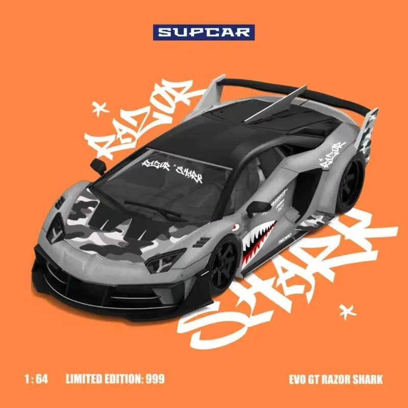 SUPCAR SC 1/64 GT EVO Shark Alloy Car Model Car Toy Collection Model Gifts for Men  Christmas Gift Boy's Toy
