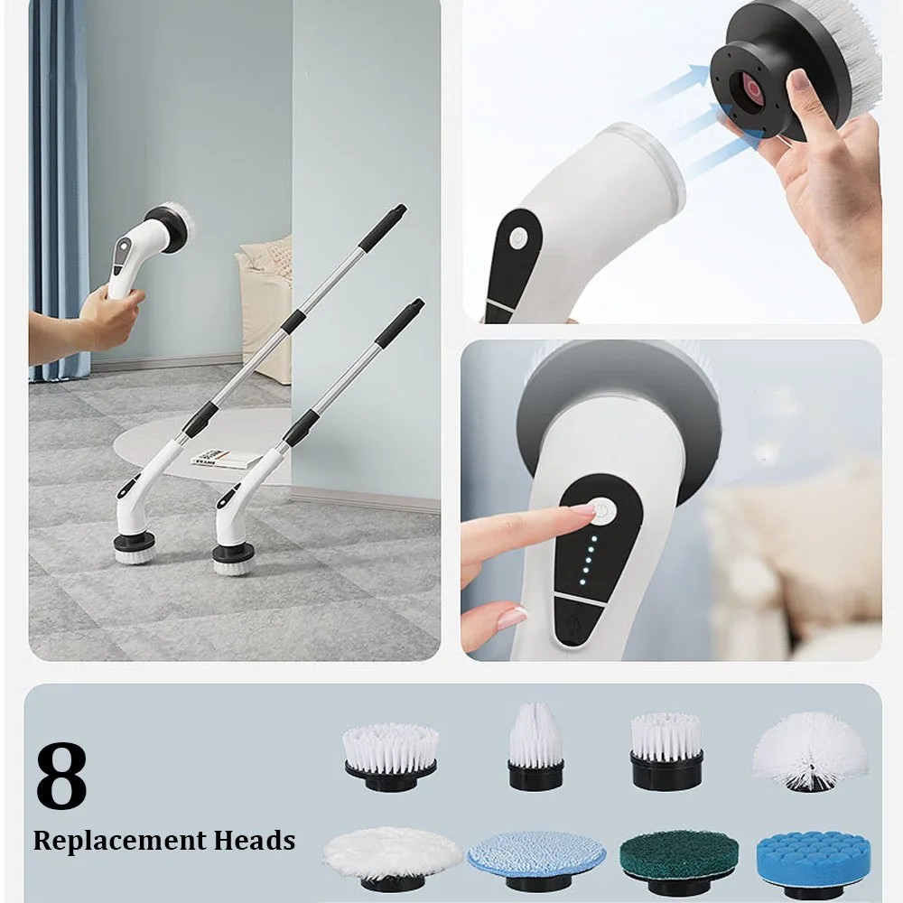 Cordless Spin Scrubber Electric Multipurpose Cleaning Brush for Kitchen Bathroom Toilet - Household Hair Brushes And Mops view 3
