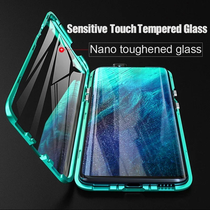 360 Full Double-Sided Metal Magnetic Phone Case For VIVO Y21S Y20S Y20i Y20T Y20G Y20A Y21T Y21G Y21A Y21e Tempered Glass Cases