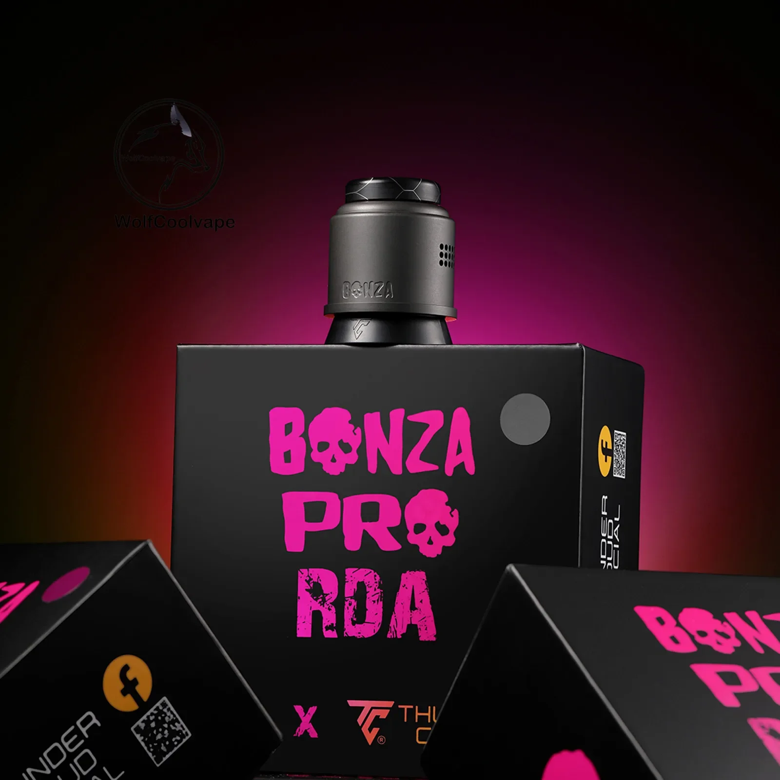 Thunder Cloud Bonza Pro RDA Atomizer - Authentic, Single/Dual Coil, BF Pin, 25mm Diameter, Rebuildable Dripping