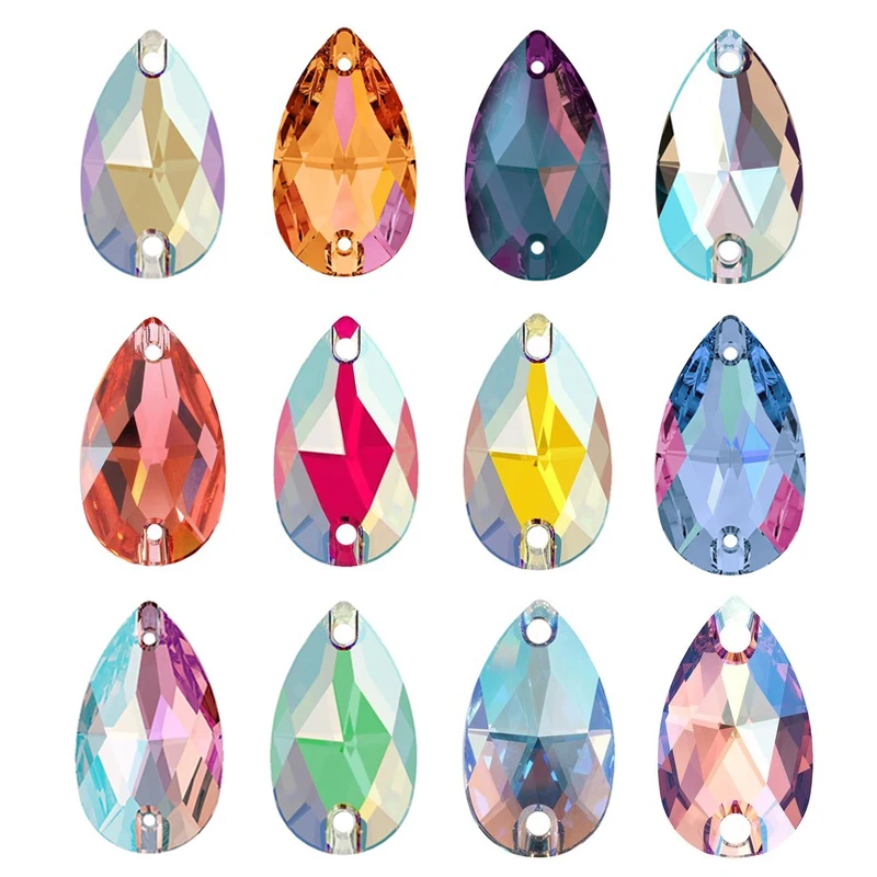 K9 New 6A Effects AB Shiny Sewing Stones Drop Strass Sew On Rhinestones For Craft Dress decoration bags garment shoes