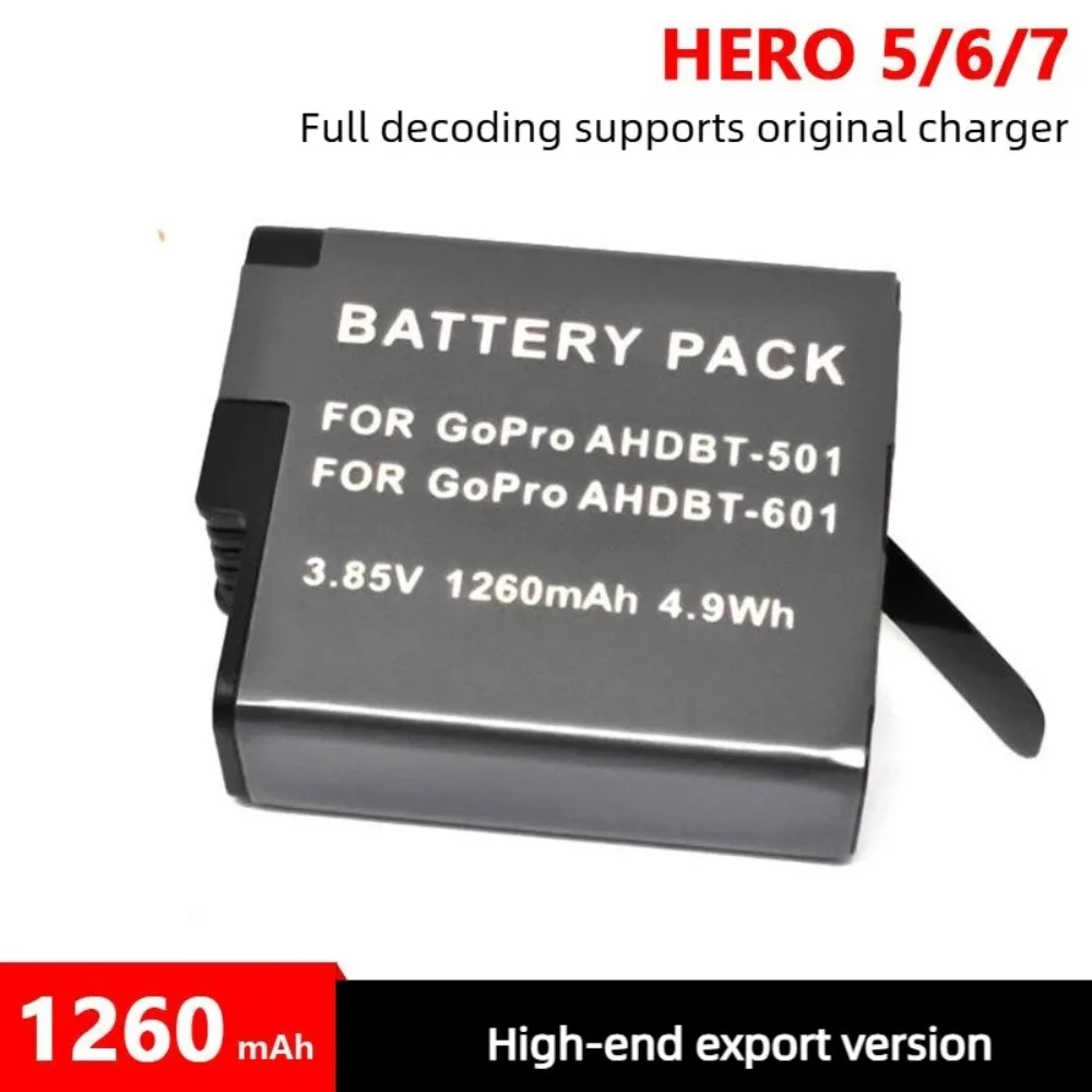 High Quality 3.8V 1200-1600mAh In Stock Lithium Battery Compatible With GoPro Hero3+ Hero4 Hero5 Hero6 Hero7 Hero8 Action Camera
