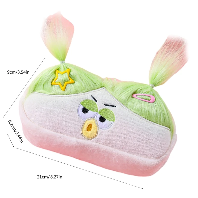 Novelty Ugly Pen Bag Cartoon Pen Pouches Big Capacity Plush Pencil Case Zippered Stationeries Bag for Student