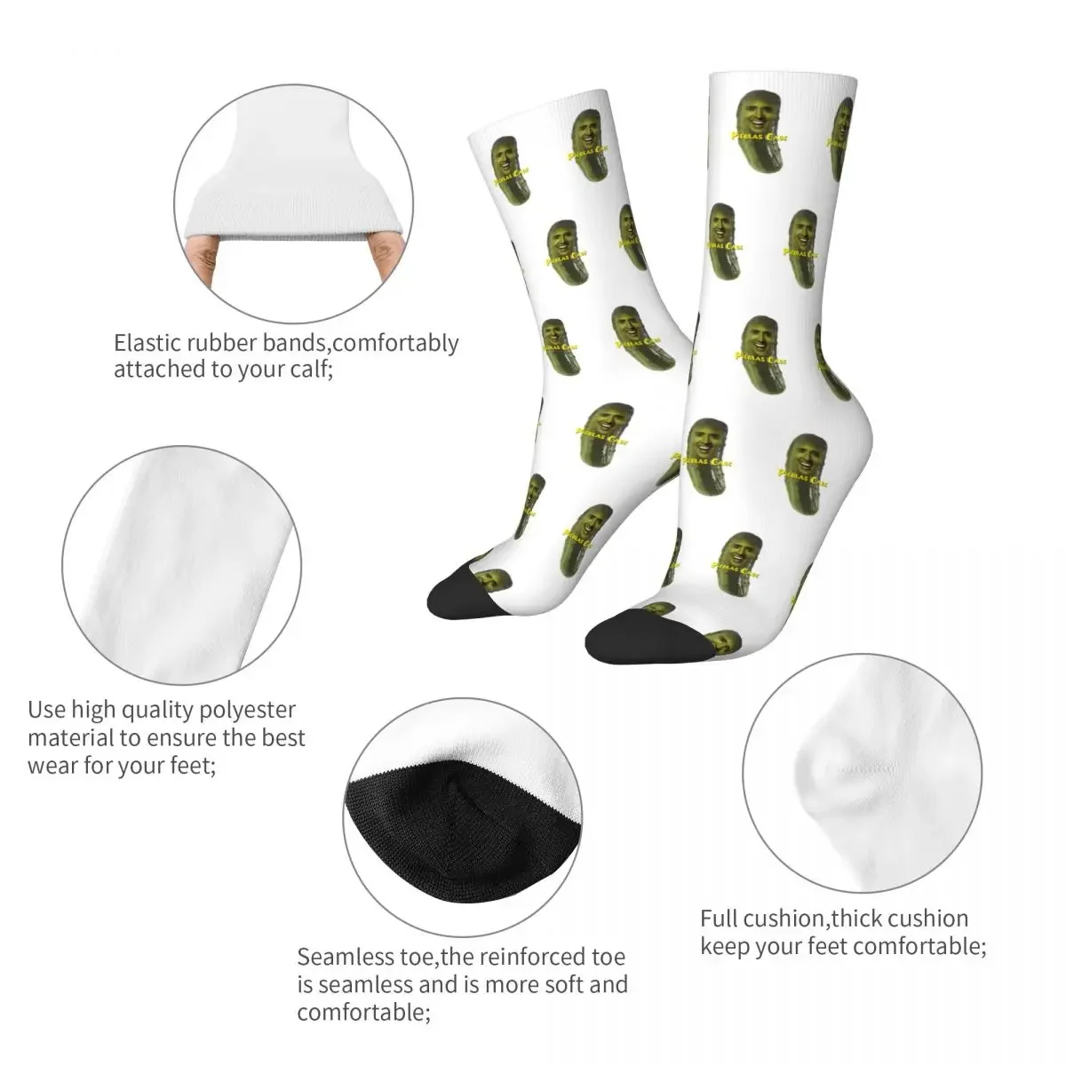 Fashion Men's Socks Casual Picolas Cage Nicolas Cage Sock Pickle Pickolas High Quality Women's Sock Spring Summer Autumn Winter