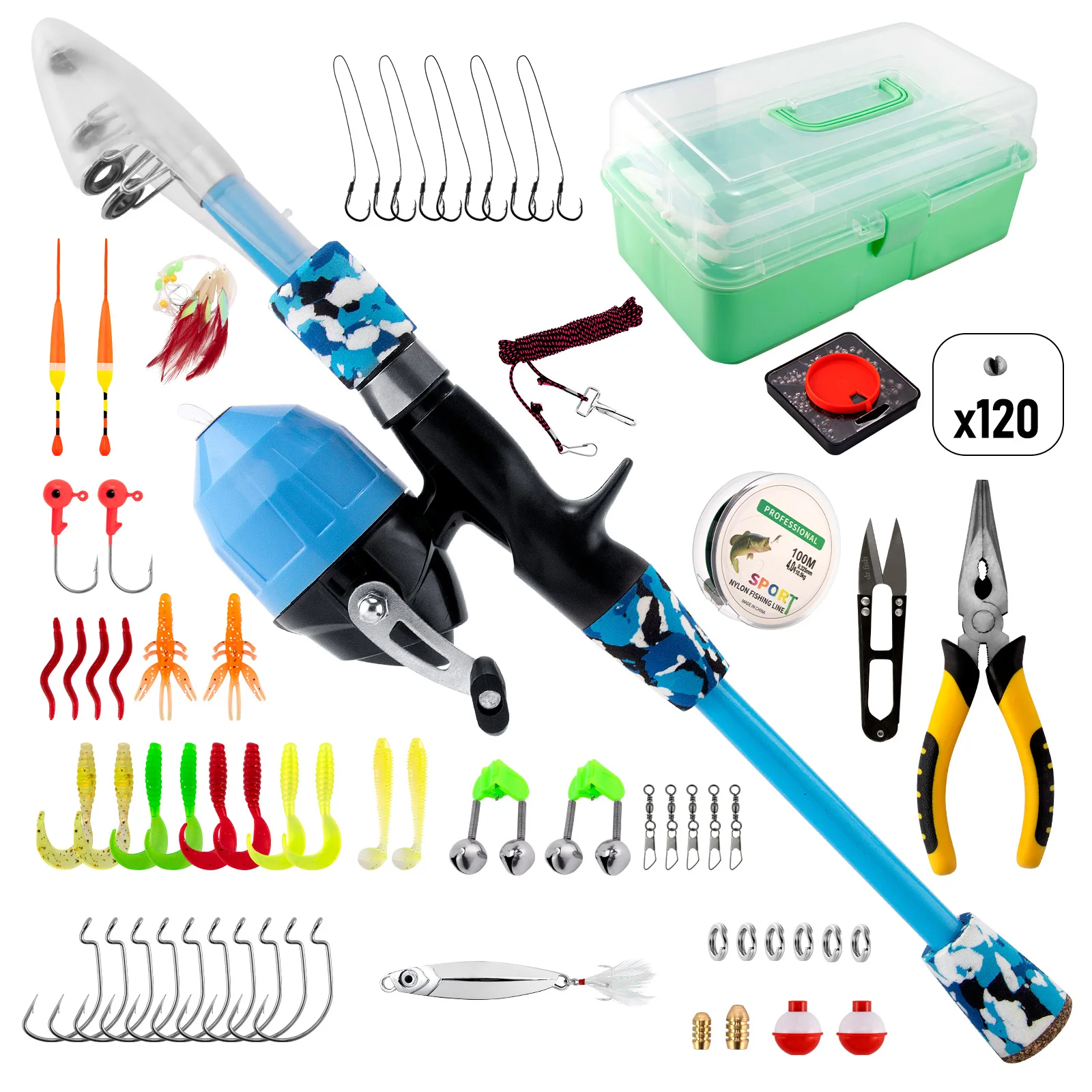 Kit pesca infantil Dr. Pescado – Caña telescópica con carrete Spincast - imagen 2