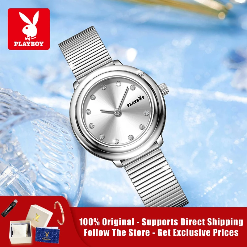 

PLAYBOY 3117 Brand original authentic double-needle elegant, exquisite and compact dial women's quartz watch