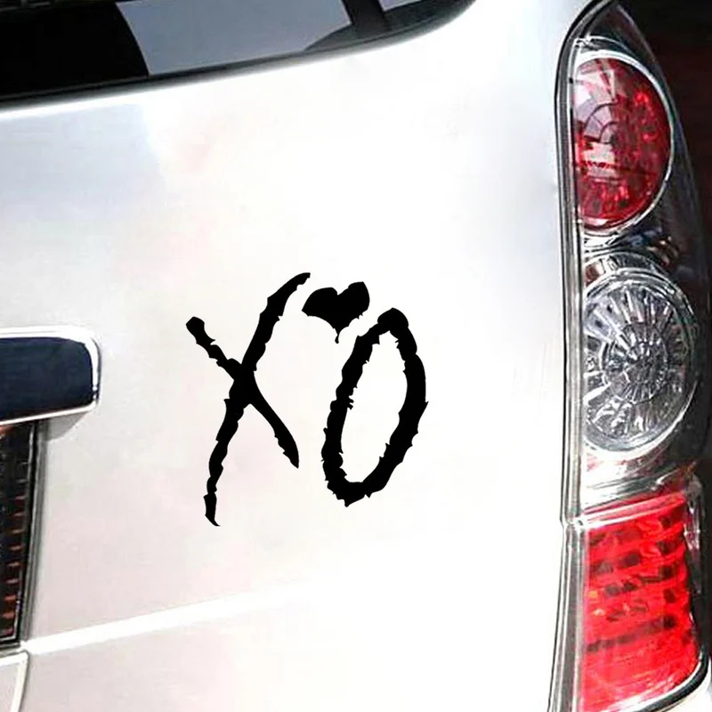 The Weeknd XO PET Sticker Car SUV Truck Window Laptop Wall Art Trim Decal Black Silver-White Universal Waterproof Exterior Parts