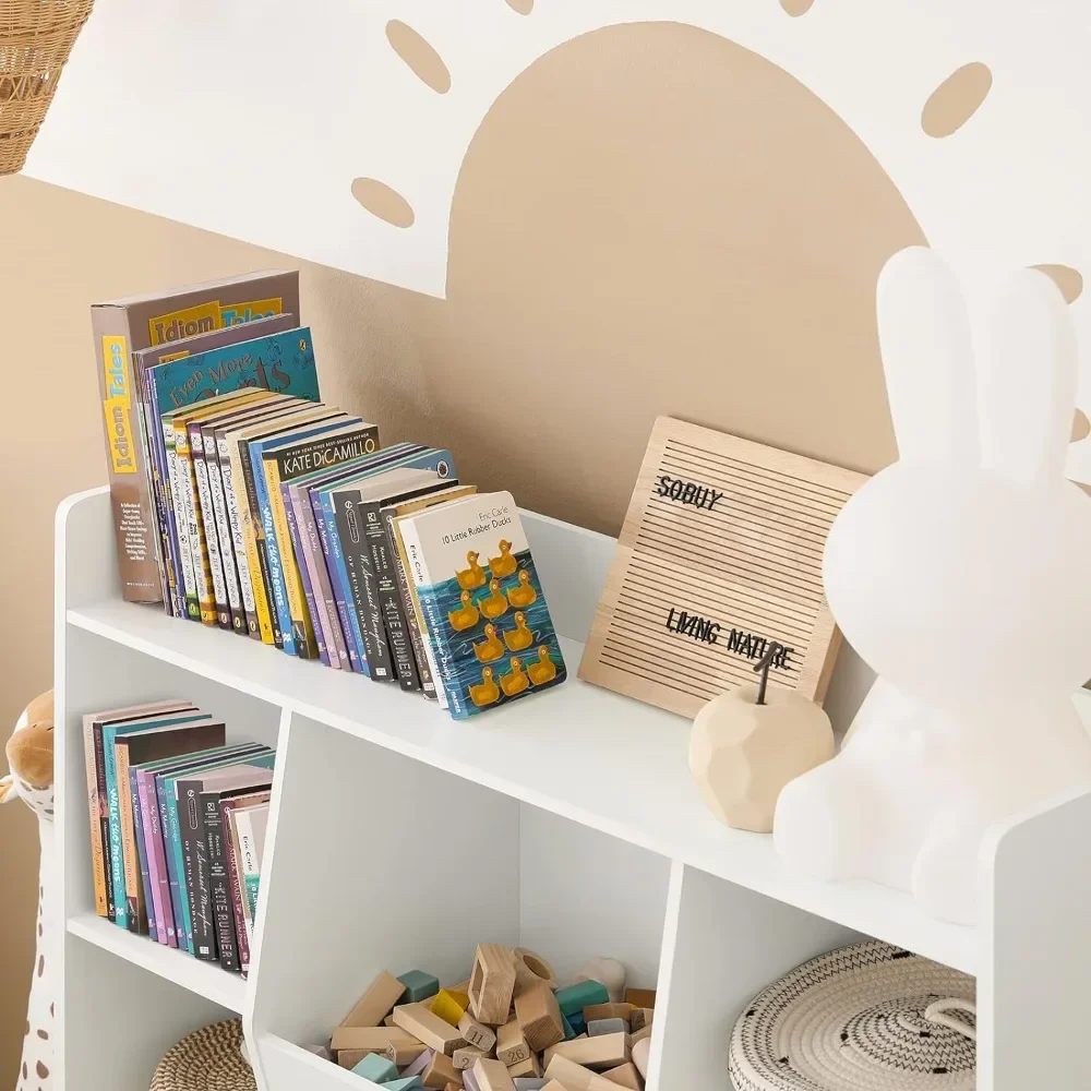 Étagère de Rangement pour Enfants, Présentoir de Jouets, avec 8 Compartiments