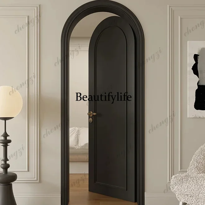 K153  Z183Customization High-End Solid Wood French Retro Glass Side Opening Modern Waterproof Design Sound Insulation Bedroom In