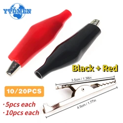 10/20pcs Insulation Metal Alligator Clip Red and Black 35*45mm 5A Crocodile Clip DIY Electronic Test Clips Kit
