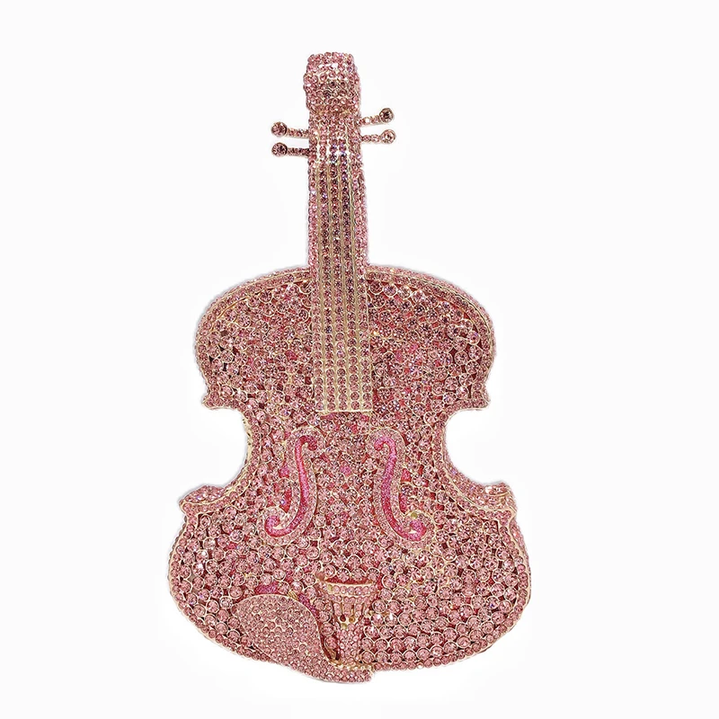 

2022 Violin glass rhinestone dinner party banquet clutch bag evening diamond bag diamond woman hand purses