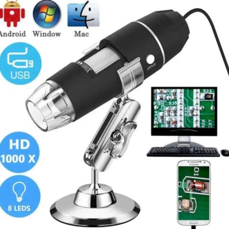 

1000X Zoom Digital Microscope Professional Electronic Microscope With 8 LED Endoscope Zoom Camera Magnifier Lens Inspection Tool