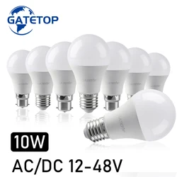 Low voltage LED Bulb AC DC 12V 24V 48V A60 E27 B22 Base Lamps 10W Bombilla For Solar Led Light Bulbs 12 Volts Lamp Lighting