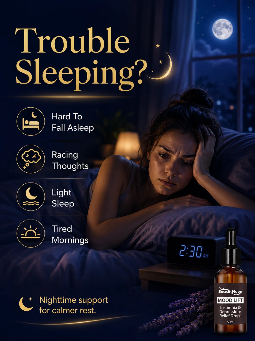 Deep Sleep Support Drops for Adults, Fast-Acting Nighttime Liquid, Relaxation & Restful Sleep Formula