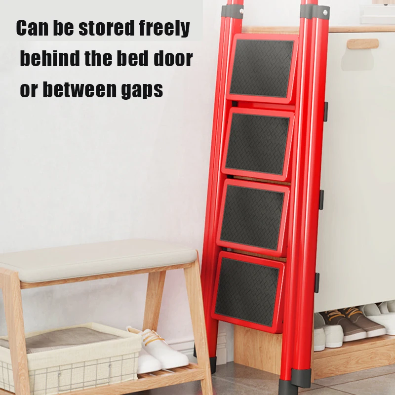 Household Folding Ladder Portable 3/4 Step Ladder Chair Thickened Foldable Stairs Kitchen Step Folding Stool Lightweight Ladders