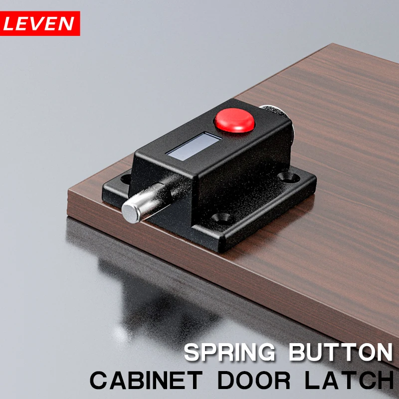 Door Bolts Latch Lock Window Cabinet Push Button Spring Bolt Door Latch Slide Locker Automatic Button Lock Latch Home Safety