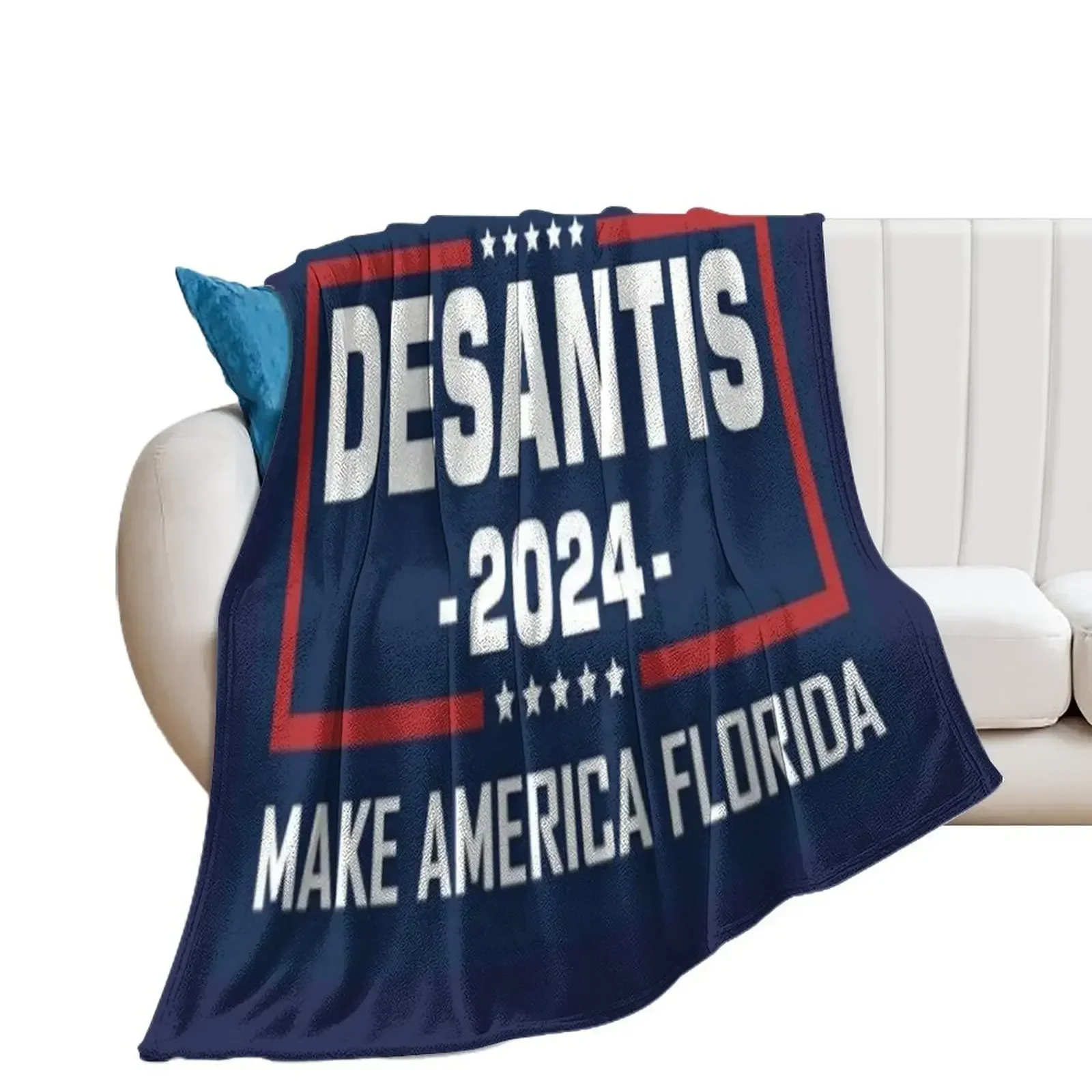 Ron Desantis 2024 - Make America Florida Throw Blanket Sofas Bed covers Bed Softest Blankets