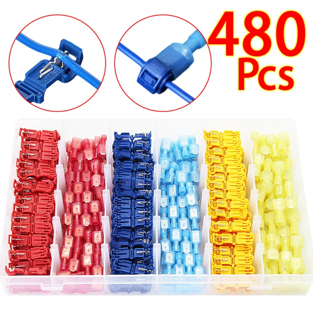 60/120/240/480Pcs Quick Electrical Cable Connectors Snap Splice Lock Wire Terminal Crimp Wire Connector Waterproof Electric