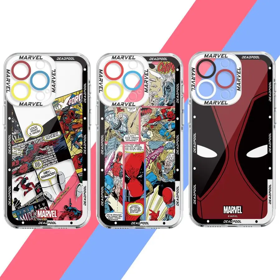 Funda de teléfono de Marvel Deadpool Lobezno para Moto G32, G22, G52, 2022, G71, G72, G73, Edge 40, 5G, 4G, cubierta suave transparente