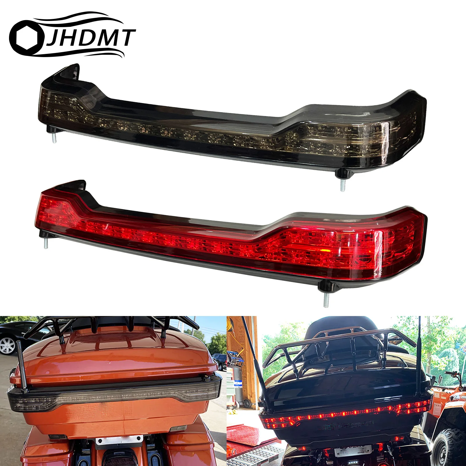 Motorcycle LED Rear King Tour Pack Tail Light Turn Signals Running Brake Light For Harley Touring Electra Road Glide 2014-2023