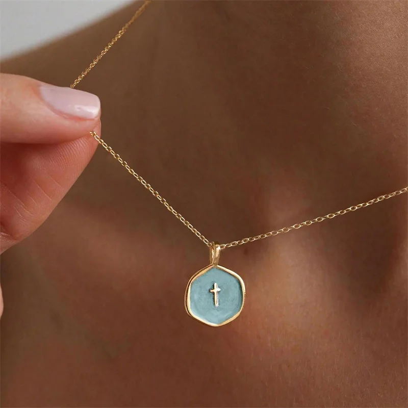 شخصية العصرية هندسية الصليب قلادة قلادة، المرأة العصرية اليومية تنوعا عطلة الاكسسوارات والمجوهرات #2