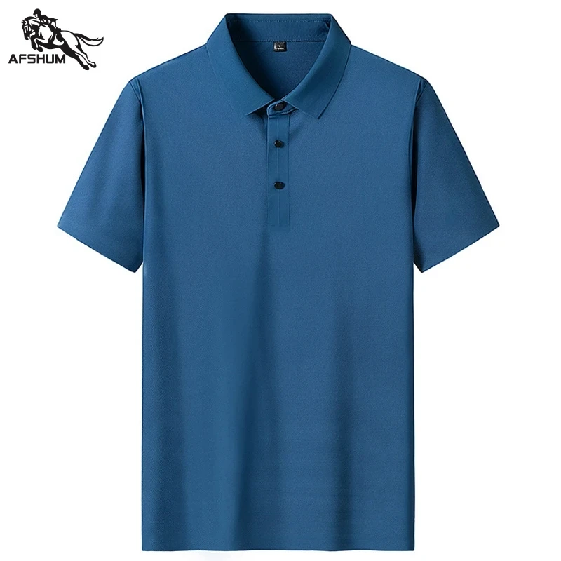 polo shirt men Summer new High quality mens short-sleeved polo shirt Ice silk Men\'s business casual polo shirt Size M-5XL 8888