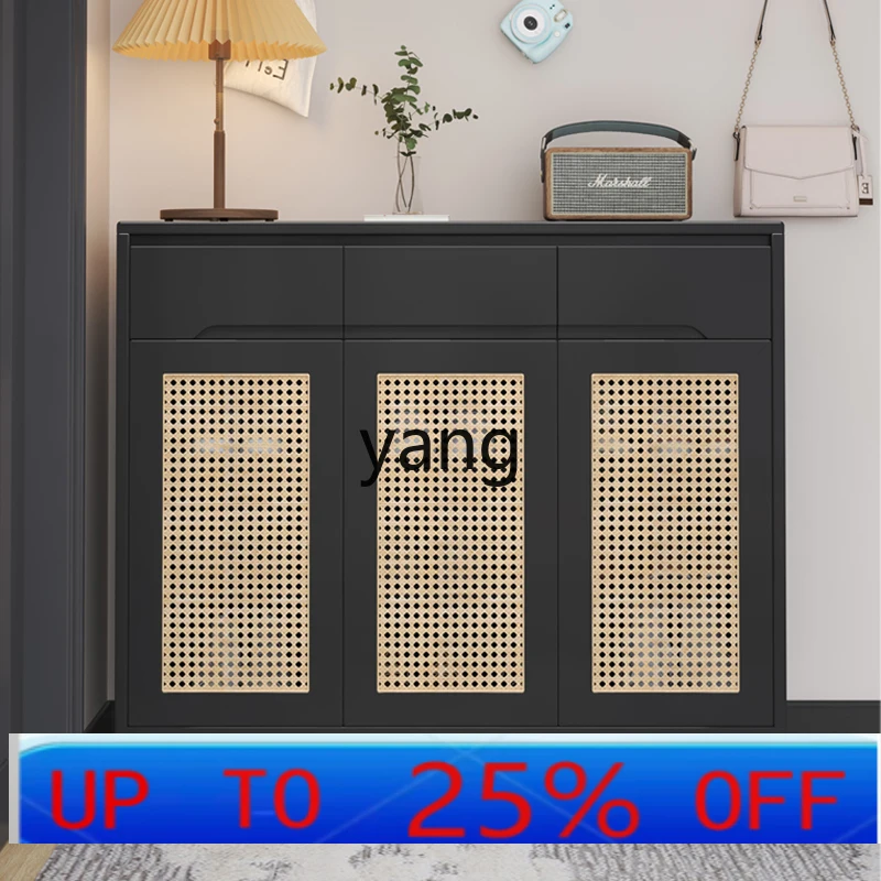 

LMM ретро твердый деревянный шкаф для обуви из ротанга, прихожая, шкаф для хранения, маленькая квартира, гостиная, вход, вход