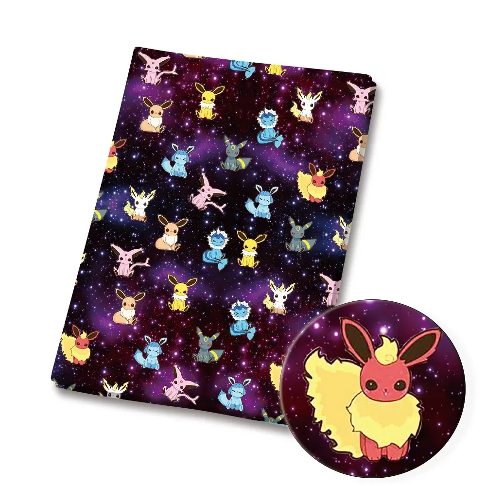 Tissu de dessin animé Pokemon pour enfants, patchwork de couture fait à la main, courtepointe, robe de bébé, feuille de maison, tissu imprimé, 140x50cm