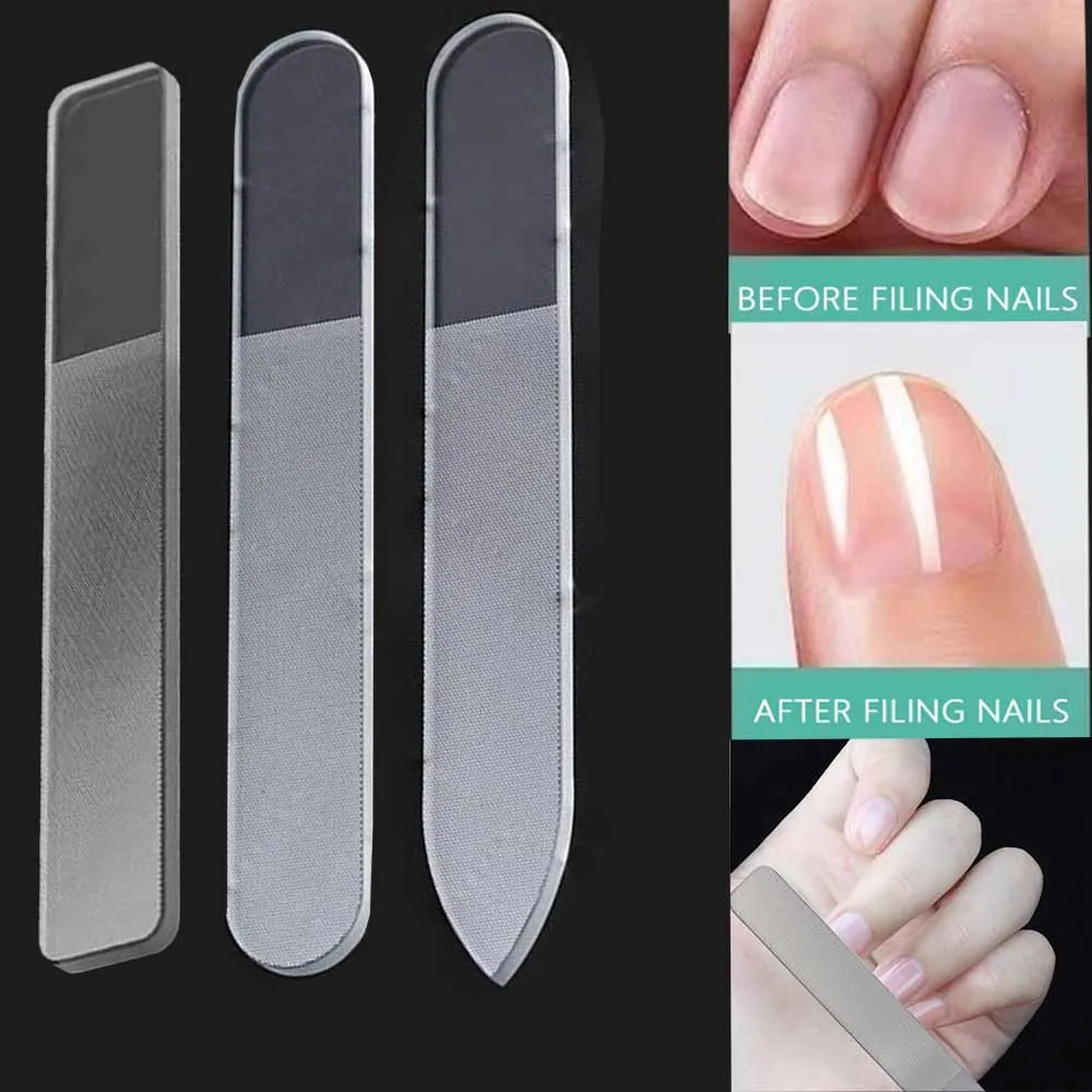 1 قطعة ملف الفن شفافة مسمار التلميع الرملي تلميع الزجاج ملف الأظافر قطاع مع حقيبة للتخزين طحن فرك مسمار أدوات الرسم
