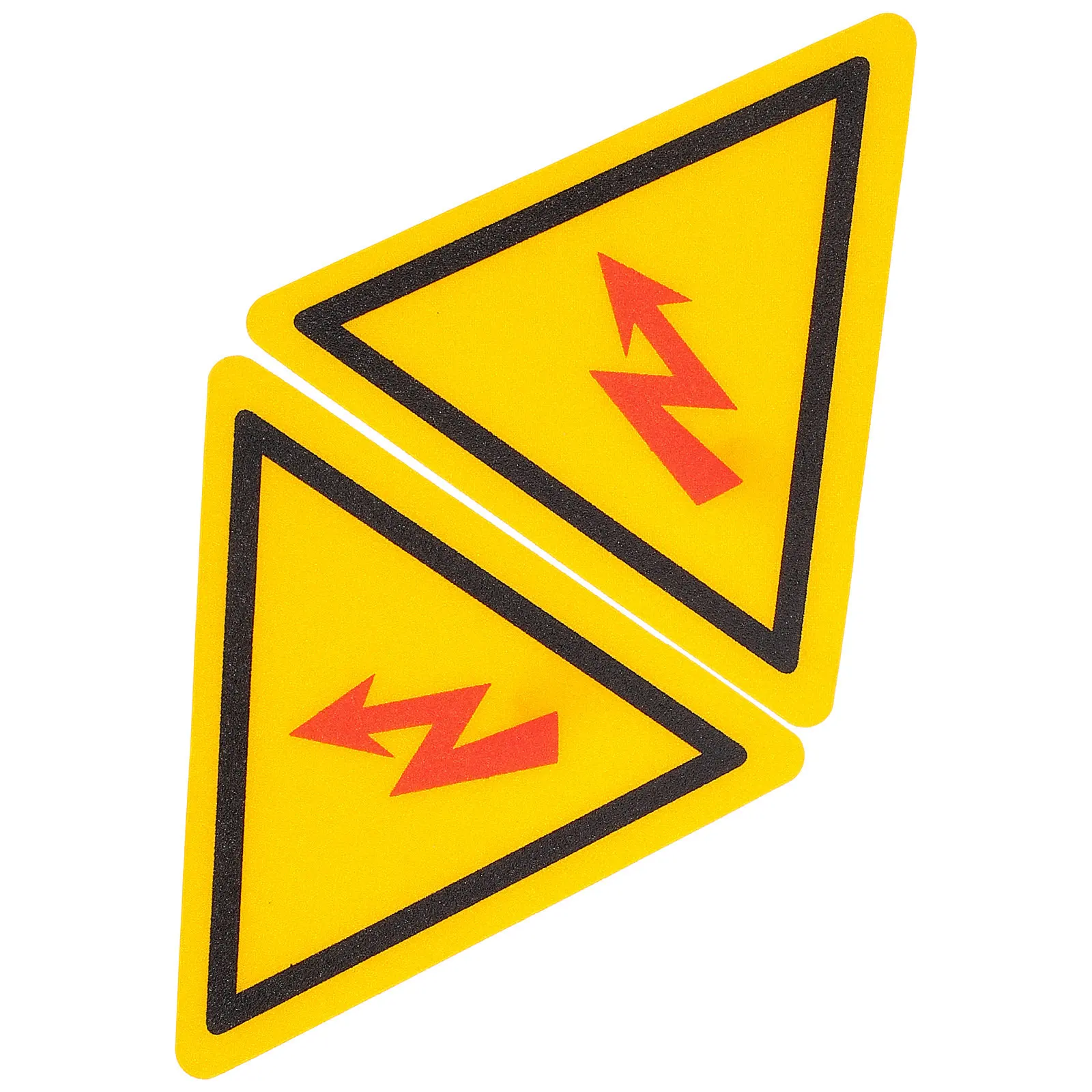 2Pcs High Voltage Warning Sign Sticker Easy Install Replace Triangular Oil Resistant for Electrical Panels Power Stations Safety