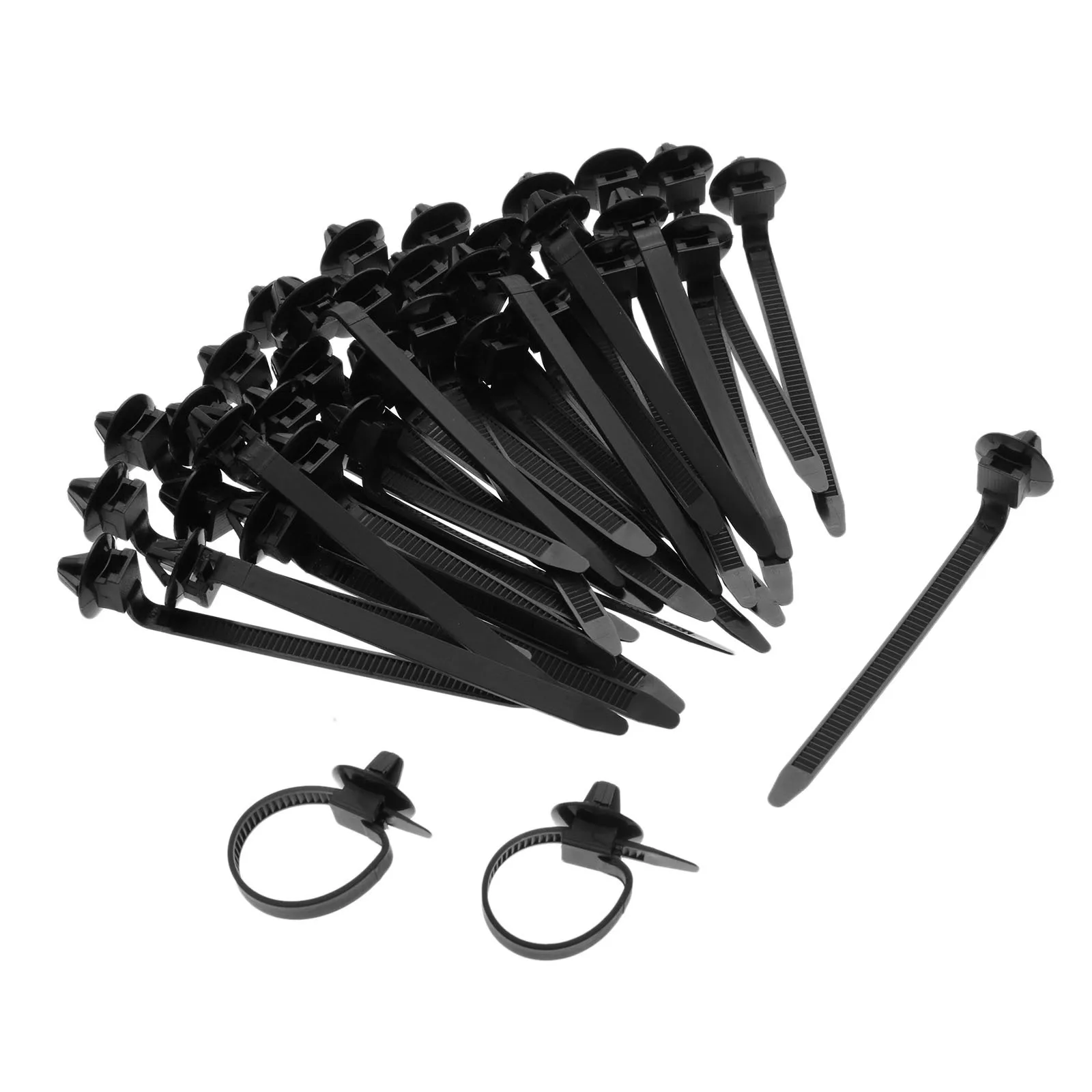 Wire Retainer Clamp Car Wire Tie Car Maintenance Black Flexible Nylon Material Organize Car Cables For Auto Wiring