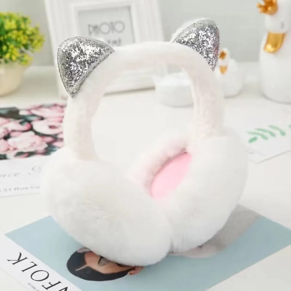 Fashion Plush Ear Muff Lovely Cold Protection Ear Cover Winter Keep Warm Ear Protectors Glitter Cat Ear Ear Warmer Nice Gifts