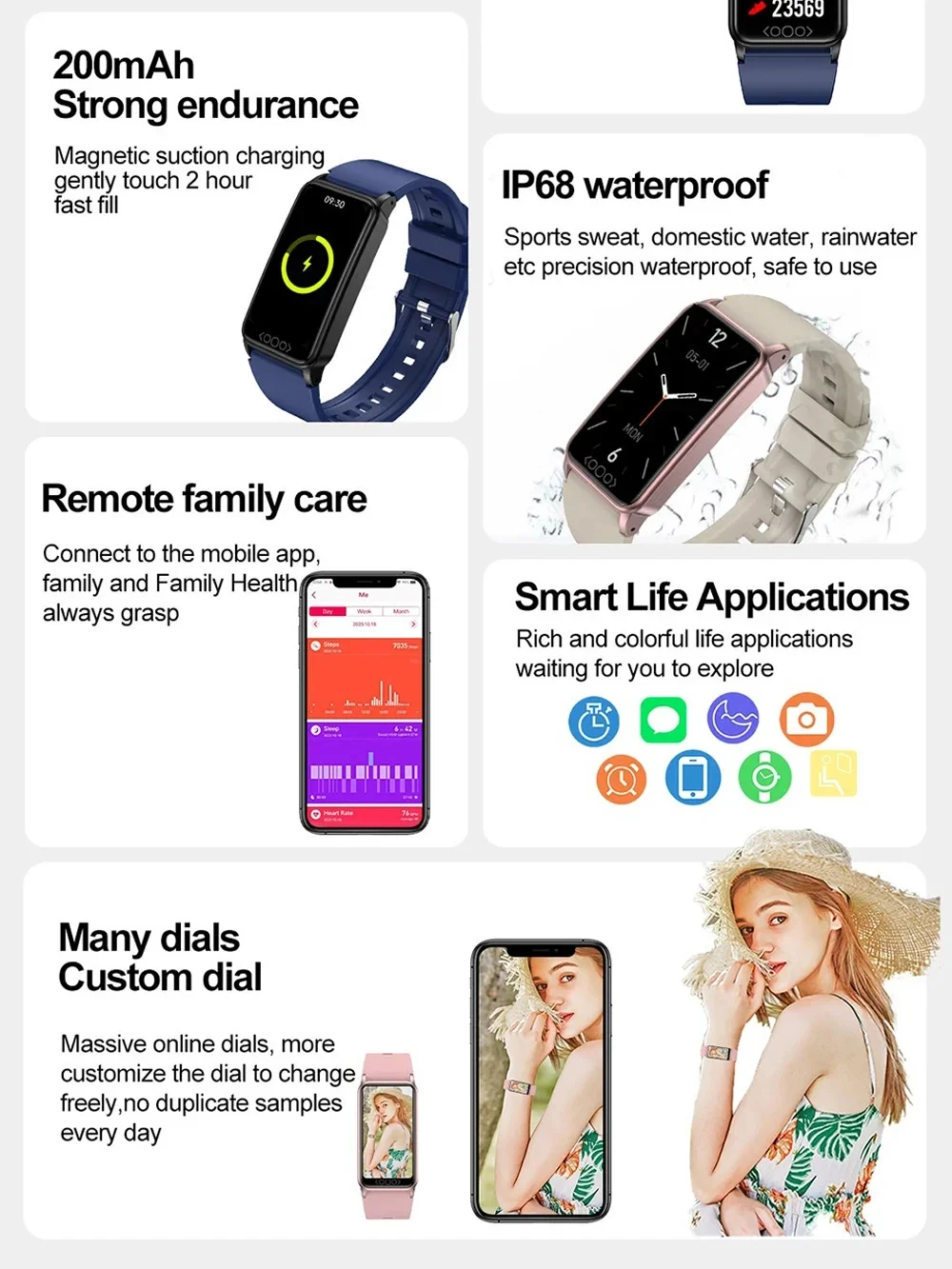 2024 New Blood Glucose Monitor Health Smart Watch Men ECG+PPG Blood Pressure Measurement IP68 Waterproof Sport Women Smartwatch