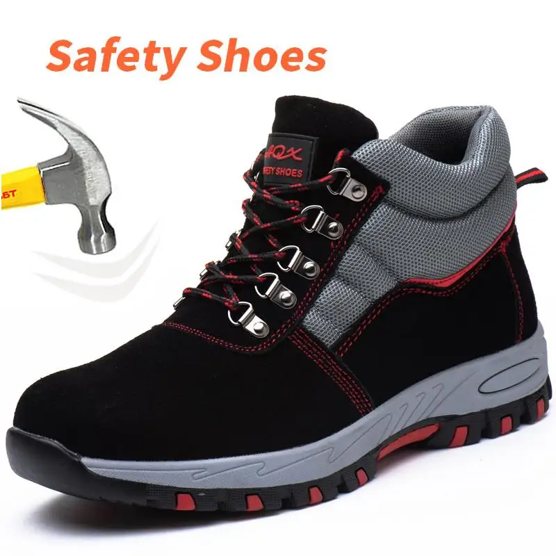 High Quality Men Steel Toe Cap Safety Boots Work Shoes Men Puncture-Proof Work Boots Safety Shoes male