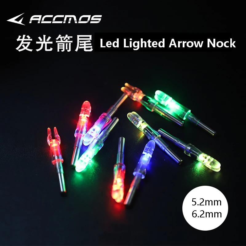 6Pcs/lot New Style Automatical Released-activated Led Lighted Archery Arrow Nock Tail Fit for 4.2/5.2/6.2/7.6mm Arrow Shaft