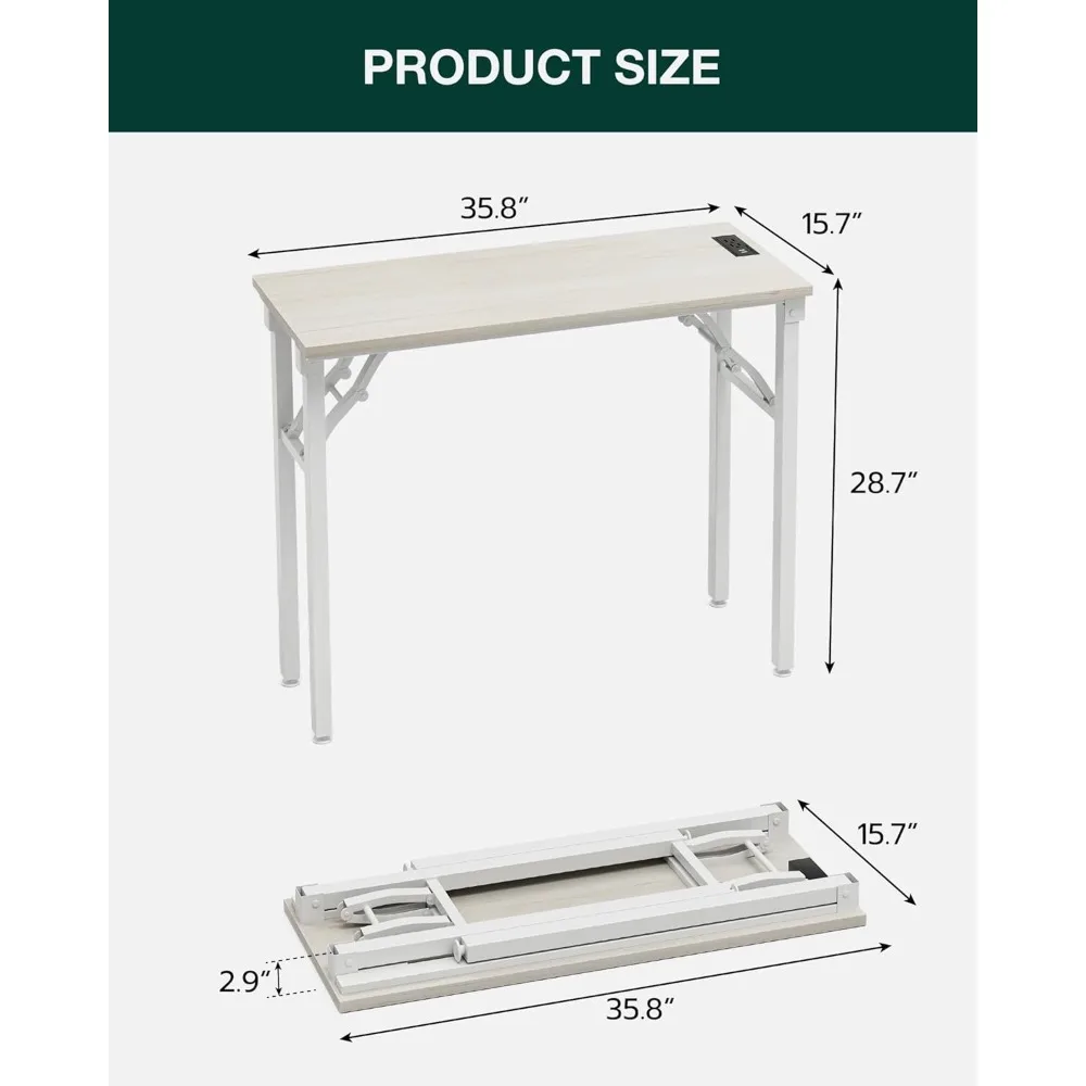 مكتب دراسة ومحمول قابل للطي مقاس 35.8 بوصة - طاولة خفيفة الوزن للمساحات الصغيرة، مكتب كمبيوتر محمول قابل للطي للاستخدام المنزلي والمكاتب