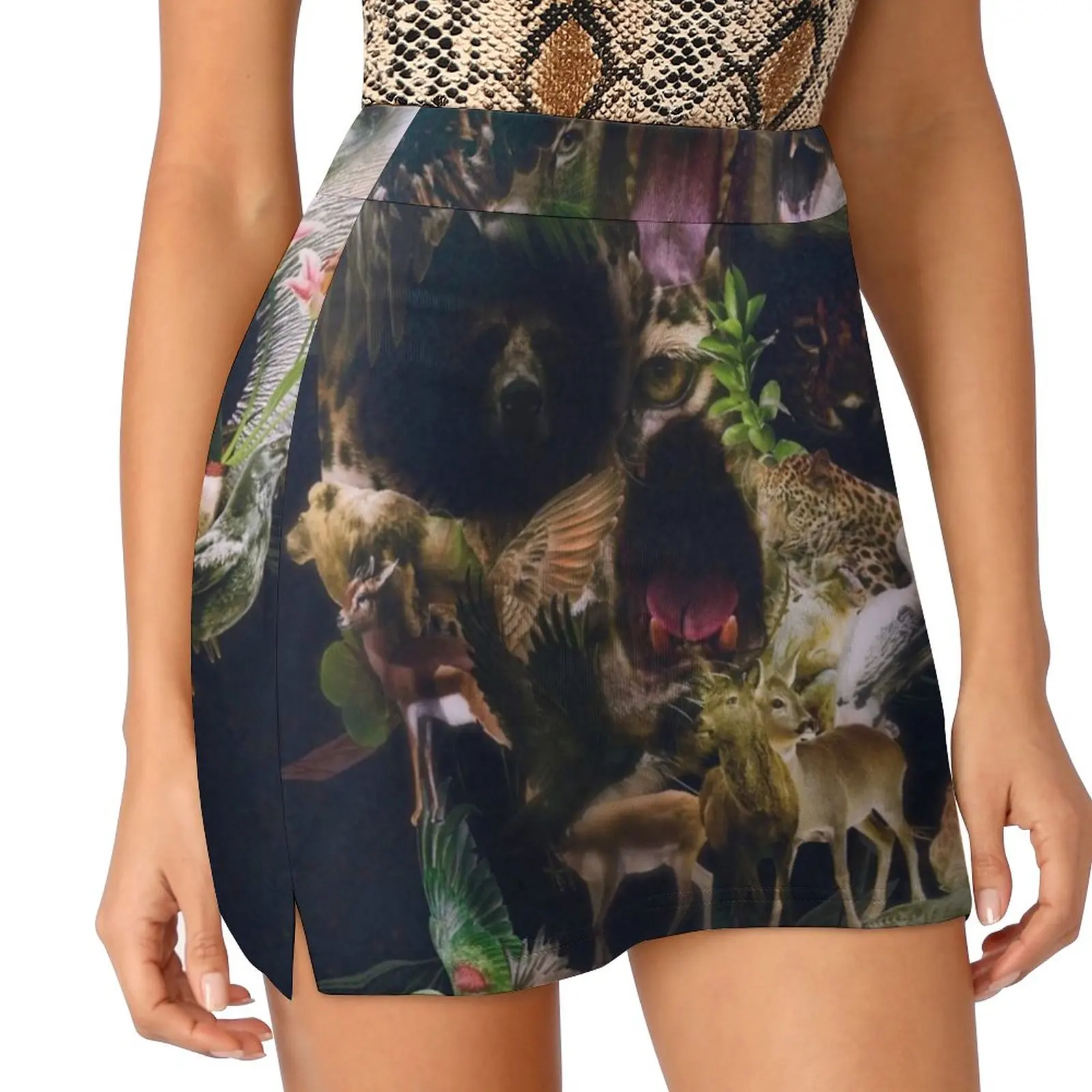 Kingdom Women's skirt Aesthetic skirts New Fashion Short Skirts Kingdom Animal Skull Wild Nature Humour Ali Gulec Horror Skull