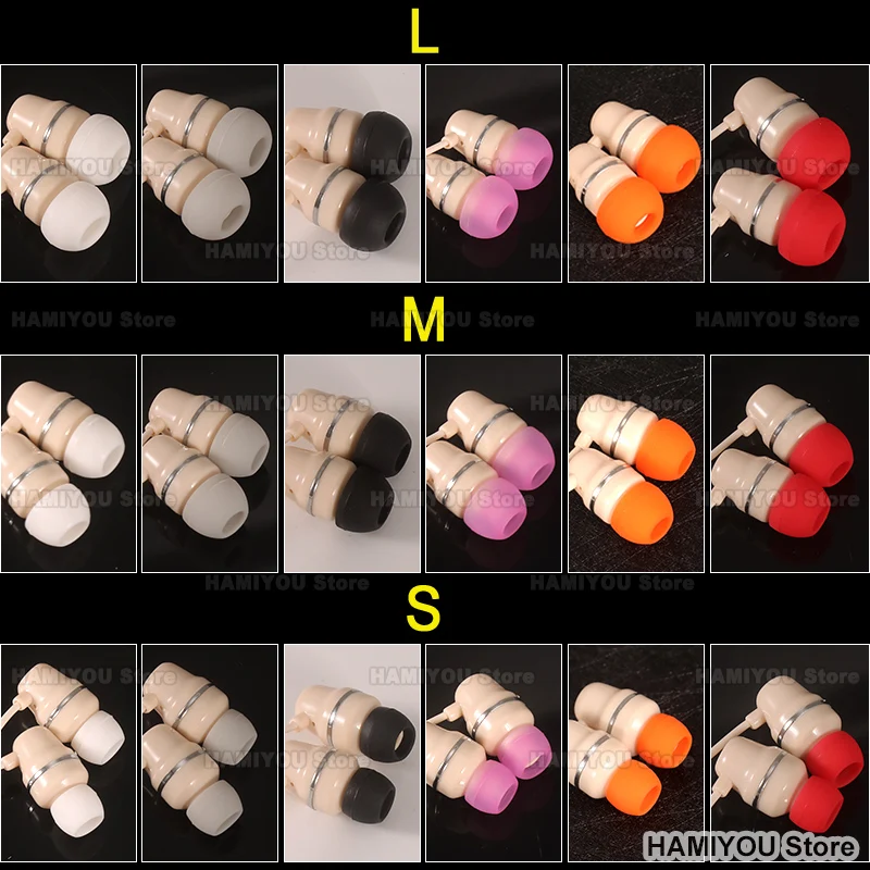 3Pairs LMS 실리콘 이어폰 귀마개 유선 이어폰 소음 감소 교체 귀마개 귀마개 소프트 귀마개 모자 / 화이트, 블랙, 오렌지, 레드, 그레이, 핑크, 레드 등 다양한 색상 옵션 제공