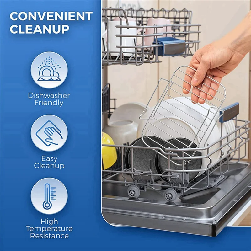 رف مقلاة هوائية ABZA-2X للسلة المزدوجة، رف متعدد الطبقات للمقلاة الهوائية، لمقلاة هوائية نينجا فودي DZ201 DZ40 سلة مزدوجة