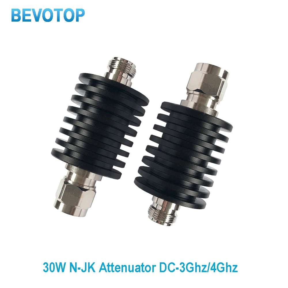 Atenuador tipo N de 30W DC-3Ghz/4Ghz 1/2/3/5/6/10/15/20/30db/40db N macho a hembra conector macho de alimentación coaxial RF a conector hembra 50ohm