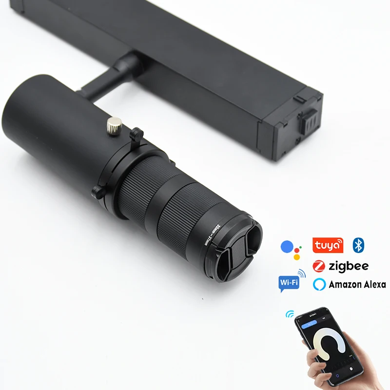 Teto comercial Track Light, Luminária comercial, LED Track Lighting, Foco Zoom, Cob Track Lights, 90 + C