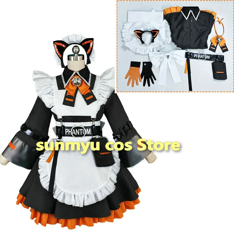 

Vtuber Virtual YouTuber Alban Knox Cosplay Costume Maid Apron Dress