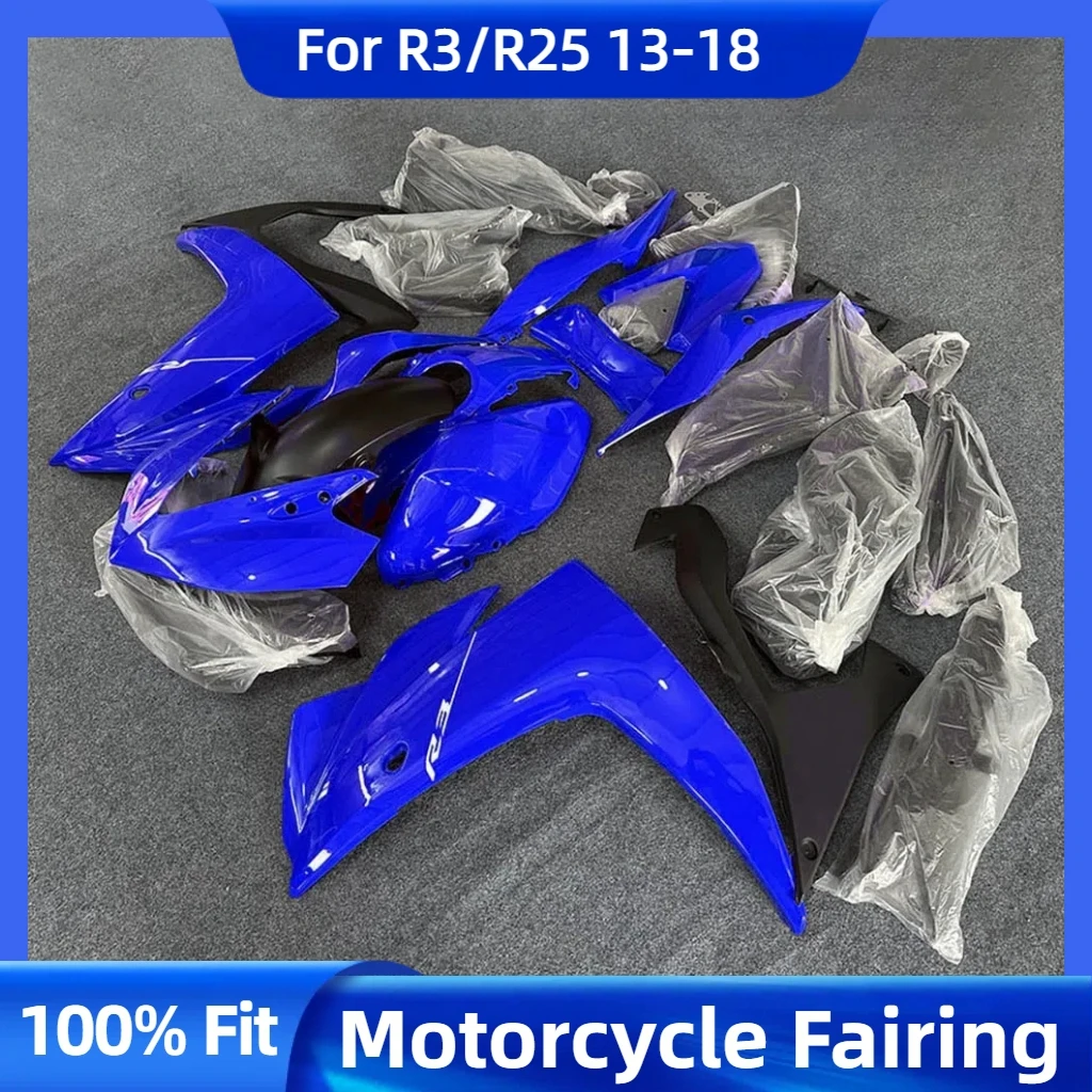 Injection Plastic Fairings Fit for YAMAHA YZF R25 YZF R3 2013 2014 2015 2016 2017 2018 Blue Motorcycle Accessories r25 r3 13-18