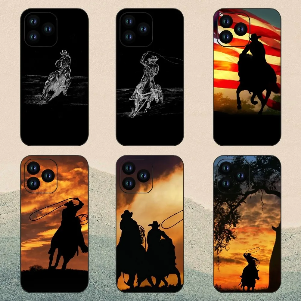 Cowboy Rodeo Phone Case For iPhone 11 12 13 14 15 Mini Pro XS Max X S Plus XR Shell