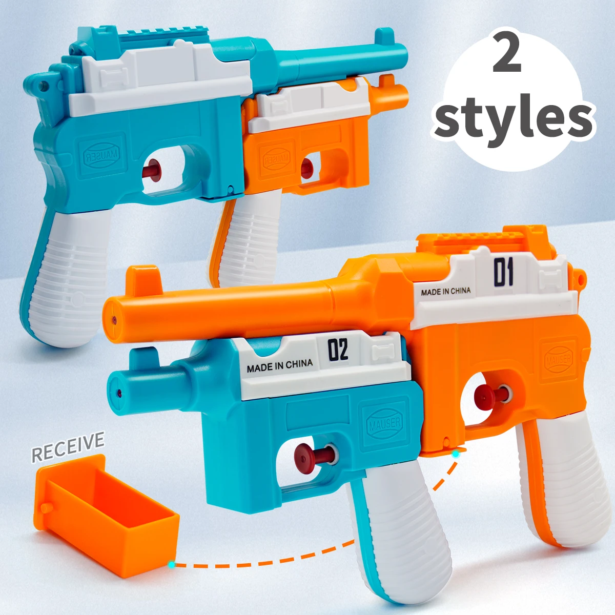 Mauser – pistolet à eau détachable 2 en 1, jouet d'été pour piscine de plage en plein air avec compartiment de rangement secret, cadeau de fête d'anniversaire pour enfants