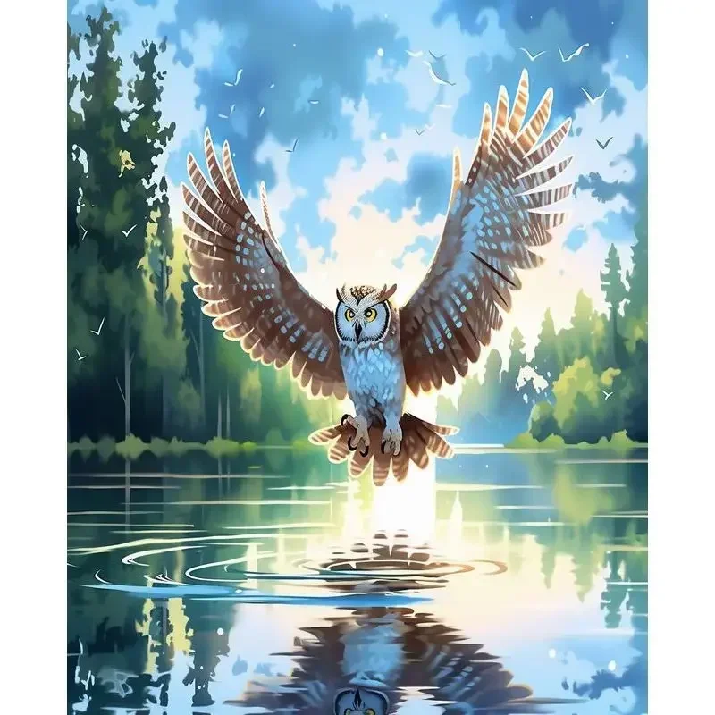 

604622 Paint By Numbers For Adults Owl Handpainted Art Paintings Modern Oil Painting By Numbers Picture Drawing